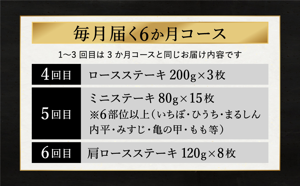 神戸牛 豪華ステーキ便 【定期便：全6回】（サーロイン・もも・ヘレ・ロース・ミニ・肩ロースステーキ） / 神戸ビーフ ステーキ 肉 A5ランク牛肉 冷凍 霜降り ステーキセット 食べ比べ 希少部位 いちぼ ひうち まるしん 内平 みすじ 亀の甲