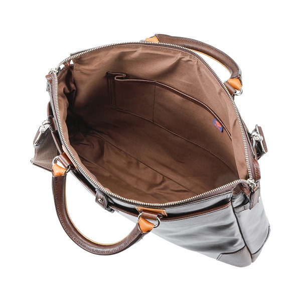 豊岡鞄　帆布ＰＵ×皮革ソフトブリーフ(24-110)　チョコ