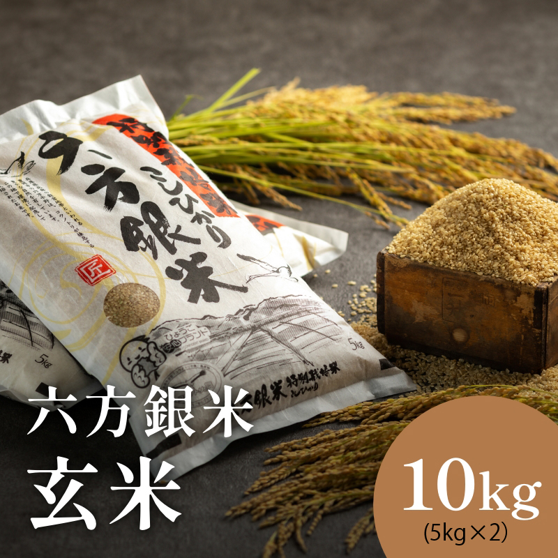 令和7年産 減農薬米 特別栽培米 六方銀米 コシヒカリ 玄米 10kg / 減農薬 玄米  お米 10キロ 米 コウノトリ米 コメ こめ ご飯 ライス こしひかり 兵庫県産