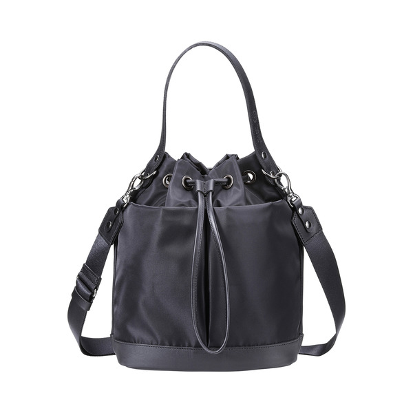 豊岡鞄 TUTUMU sacca Rich S4700RI ブラック/ 巾着型 2WAY BAG ショルダーバッグ 手提げバッグ ショルダベルト付き レディース 高級 おしゃれ バッグ かばん カバン 鞄 ブラック 黒色