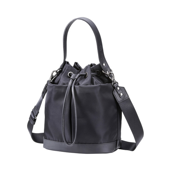 豊岡鞄 TUTUMU sacca Rich S4700RI ブラック/ 巾着型 2WAY BAG ショルダーバッグ 手提げバッグ ショルダベルト付き レディース 高級 おしゃれ バッグ かばん カバン 鞄 ブラック 黒色