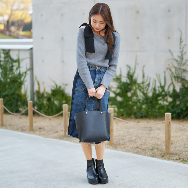 豊岡鞄 haaki Leatherトートバッグ HLB100 ネロ / KOMOREBI 木和田正昭商店 牛皮革 革 トートバッグ レディース 高級 おしゃれ バッグ かばん カバン 鞄 シンプル デザイン ハンドメイド ブラック 黒色