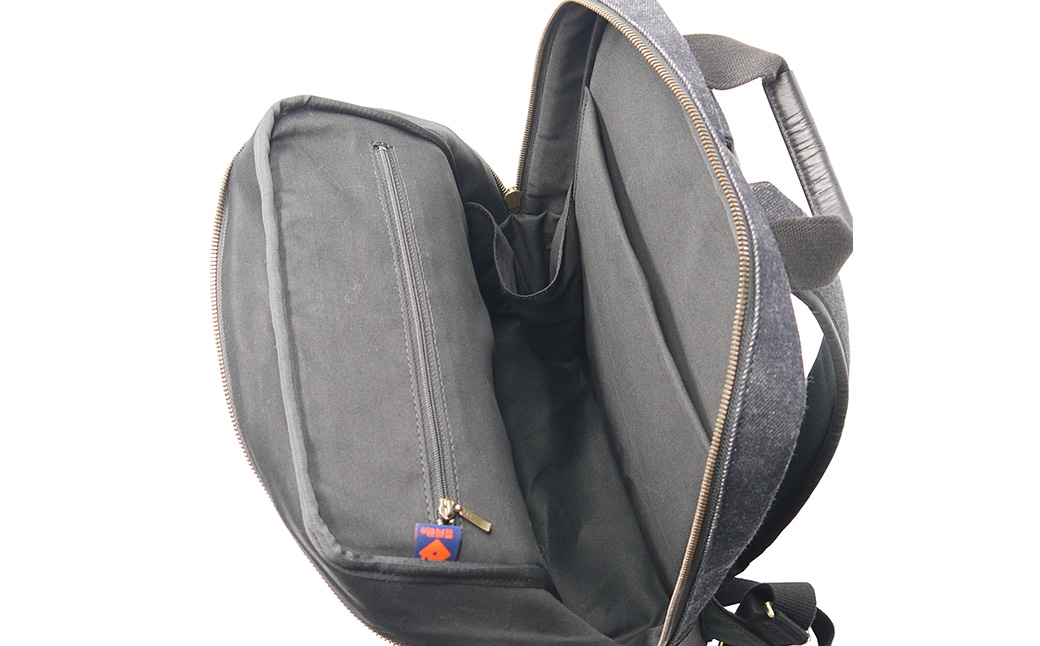 豊岡鞄 AD2502 井原デニム リュック ネイビー / デニム リュックサック A4ファイル収納対応 仕切り ポケット 自立可能 シンプル デザイン メンズ レディース バッグ カバン かばん 鞄 ALBAPIE アルバピエ 足立