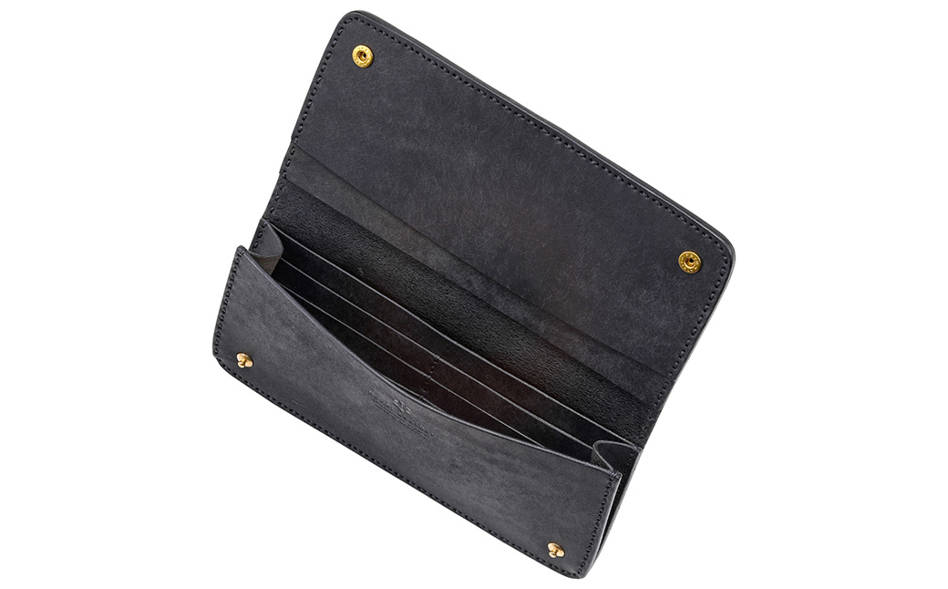 豊岡財布 haaki Leather ロングウォレット HLW305 / ネロ / 長財布 薄型 財布 サイフ ブランド 小銭入れなし 牛皮革 プエブロレザー 革 メンズ レディース ハンドメイド 手作り 木和田正昭商店