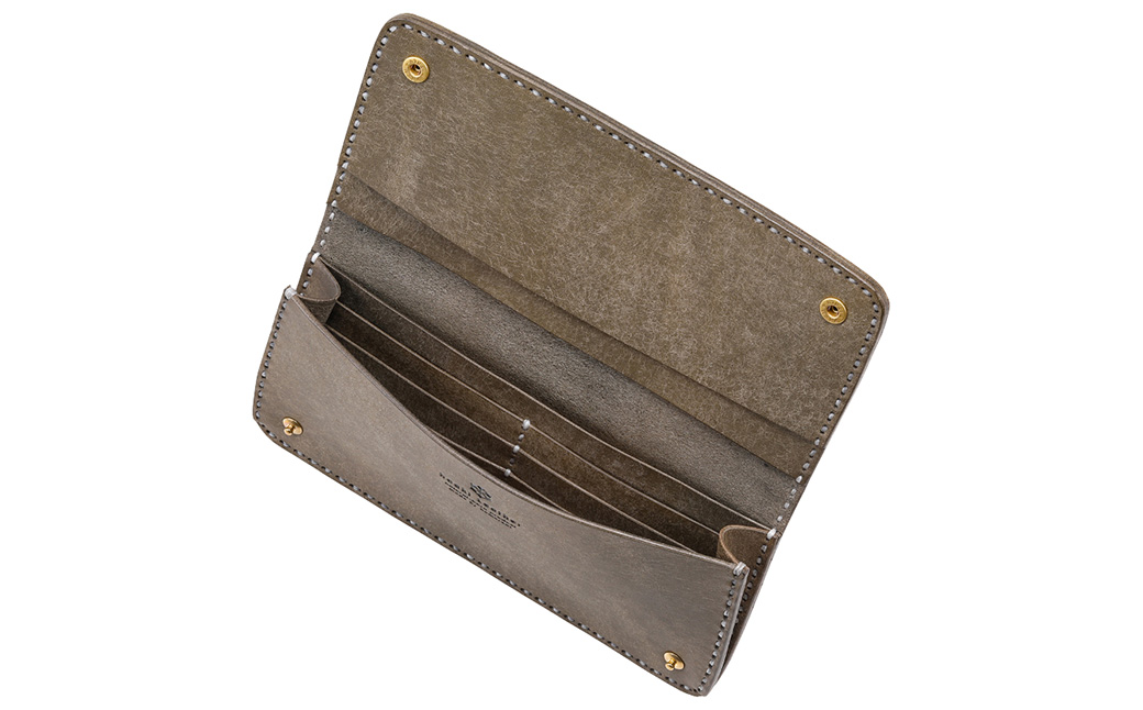 豊岡財布 haaki Leather ロングウォレット HLW305 / グリージオ / 長財布 薄型 財布 サイフ ブランド 小銭入れなし 牛皮革 プエブロレザー 革 メンズ レディース ハンドメイド 手作り 木和田正昭商店