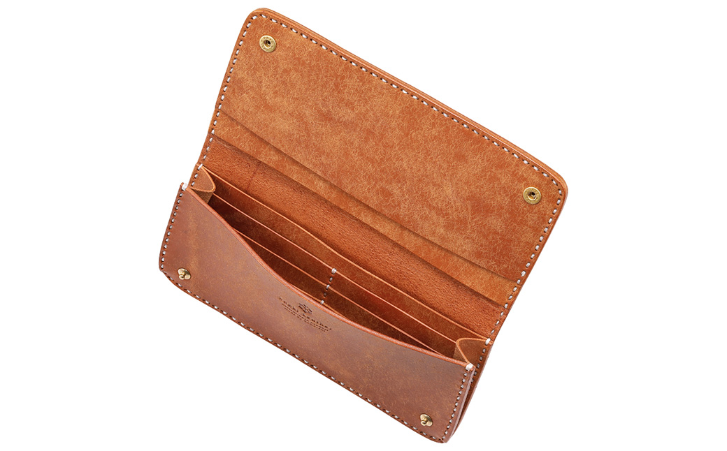 豊岡財布 haaki Leather ロングウォレット HLW305 / コニャック / 長財布 薄型 財布 サイフ ブランド 小銭入れなし 牛皮革 プエブロレザー 革 メンズ レディース ハンドメイド 手作り 木和田正昭商店
