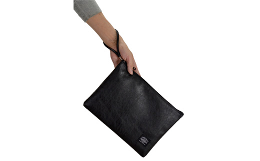 豊岡産鞄 薄マチ合皮クラッチ　小（23471-01）黒 / かばん カバン 鞄 バッグ