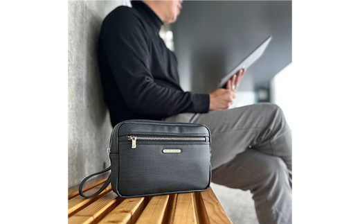 豊岡産鞄 合皮角型ポーチ（小）（25946-06）濃いグレー / かばん カバン 鞄 バッグ