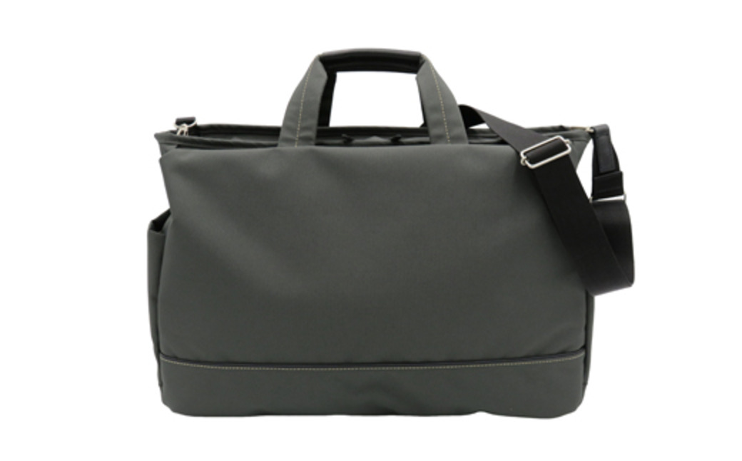 エコステップボストンバッグ (No.1599-03) チャコールグレー / 木和田 ボストンバッグ 軽量 撥水 ポリエステル ポケット ショルダーベルト付き 高級 かばん カバン バッグ 鞄 手作り メンズ レディース 日本製