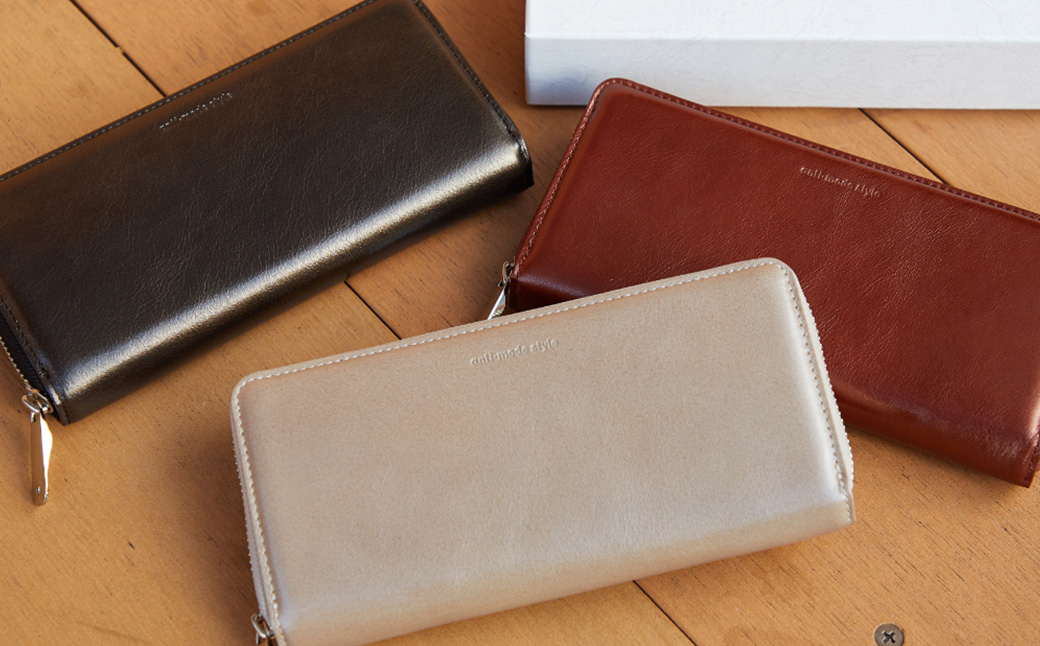 豊岡財布 anti-mode style Shimmer Chic RF Wallet AW900 / セレニティGY / ラウンドファスナーロングウォレット 長財布 牛革 シンプル 財布 サイフ さいふ アンチモード スタイル シマー シック 木和田正昭商店