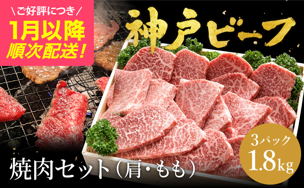 神戸牛 焼肉セット 牛肉 焼肉用 肩 もも 計600g×3P (TYY2-3) item1362-56-3【但馬牛太田家】【11/4 受注分まで年内発送】