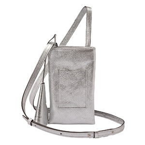 豊岡鞄 Shokolatt ショルダーポーチ 2層式 小 シルバー