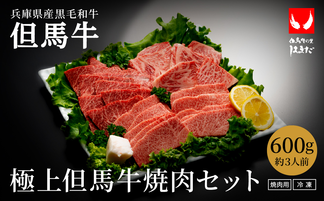 希少部位入り！極上但馬牛 焼肉セット 3種盛り【ロース モモ 希少部位1種 合計600g】牛肉 焼肉 セット 焼き肉 お肉 牛 肉 但馬牛 黒毛和牛 霜降り【但馬ビーフはまだ】