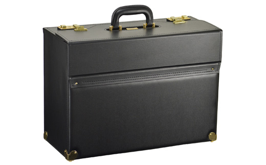 JCハミルトン　角金付マチ広パイロット（20038-01）クロ