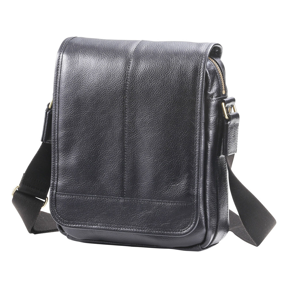 豊岡鞄　皮革縦型フラップSD（ブラック）