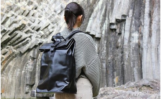 「防水革背負袋」　Waterproof leather  Backpack　（クロ）