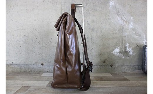 「防水革背負袋」　Waterproof leather  Backpack　（チョコ）