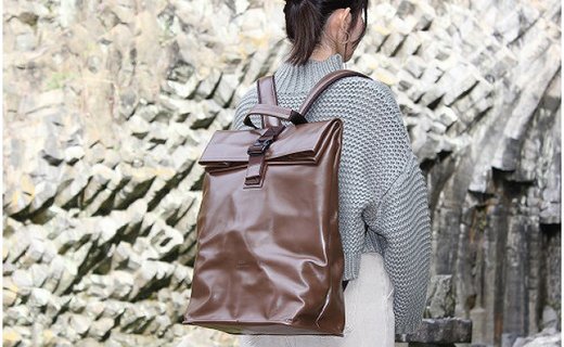 「防水革背負袋」　Waterproof leather  Backpack　（チョコ）