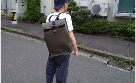 「防水革背負袋」　Waterproof leather  Backpack（カーキ）