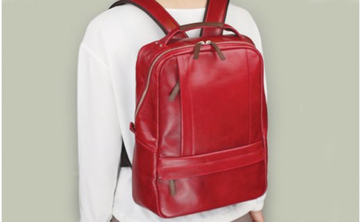 豊岡産　牛革・リュック　CROSSROAD（505069レッド）