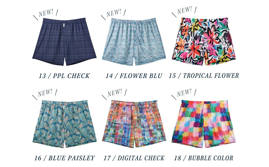 メンズ 下着 ショート トランクス Mサイズ 1枚 / 特別色 / 14 Flower blue / ZIVANE ジバン / 締め付け感の無い / 専用BOX付き アンダーウェア