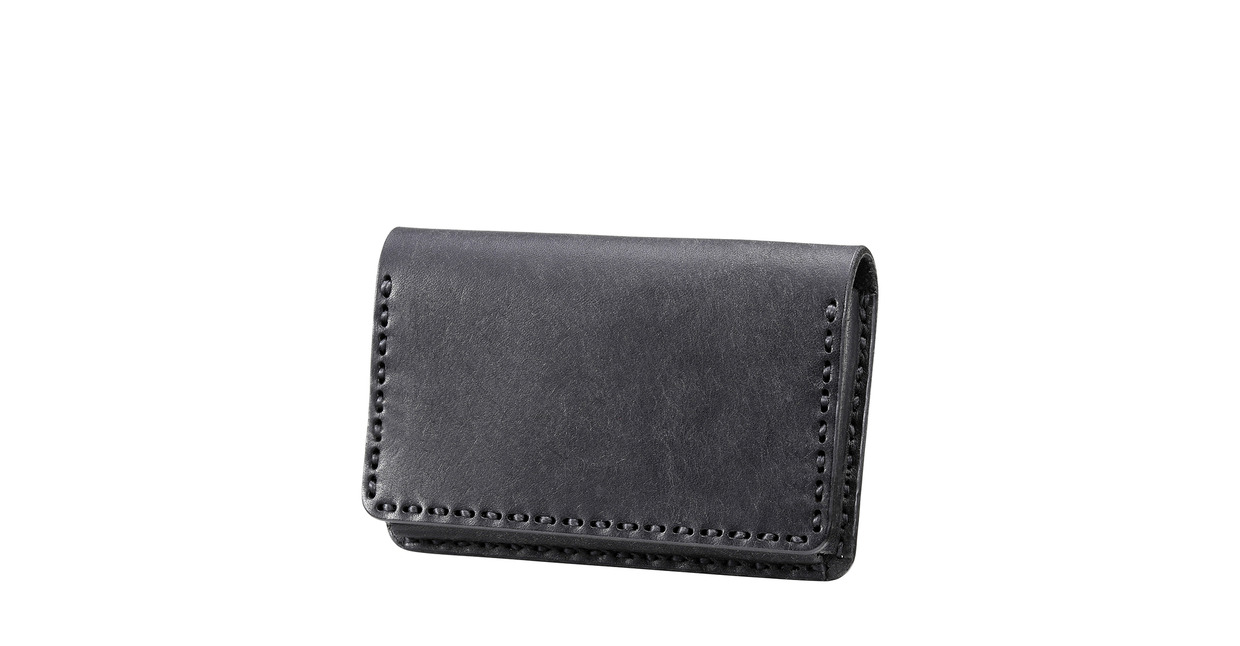 豊岡財布 haaki Leather カードケース HLC500 ネロ /  カード入れ 名刺入れ 革 革小物 牛皮革 メンズ レディース プエブロレザー 手縫いのステッチ ハンドメイド シンプル デザイン 無地 KOMOREBI 木和田正昭商店