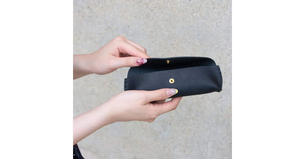 豊岡財布 haaki Leather ペンケース HLC502 ネロ / 筆記具入れ 革 革小物 プエブロレザー 手縫いのステッチ ハンドメイド シンプル デザイン 無地 KOMOREBI 木和田正昭商店