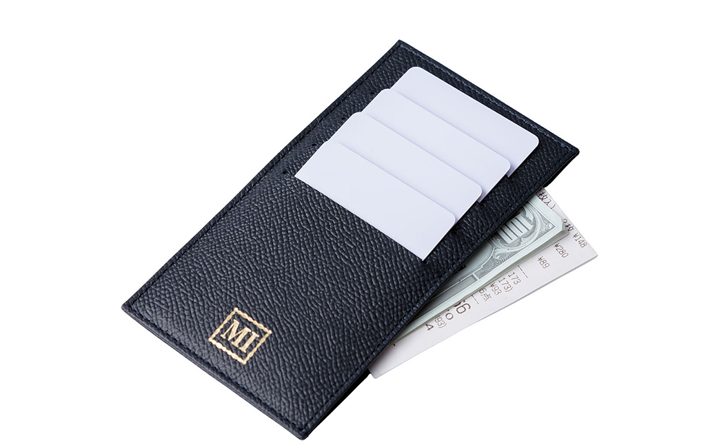 豊岡財布 ウォレットイン カードホルダー ドイツ製本革使用 ネイビー ZCD02 / カードケース  革 革小物 コンパクト 長財布に収まる  シンプル デザイン 無地 マスミ鞄嚢