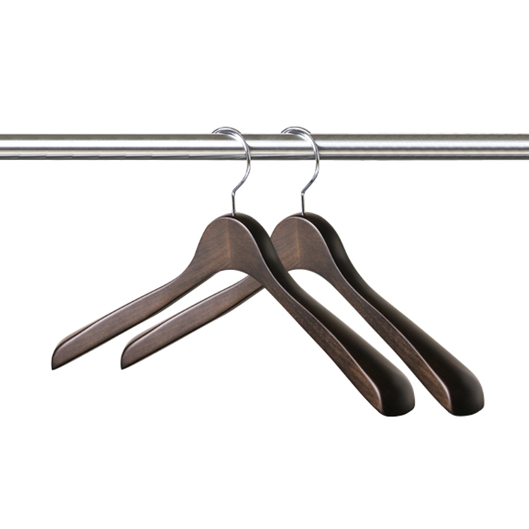 NAKATA HANGER メンズジャケットハンガー SET-15N 2本 スモークブラウン / ハンガー 国産 木製 中田工芸製 ナカタハンガー 紳士服 メンズ スーツ ジャケット シャツ ジャケットハンガー クローゼット 収納