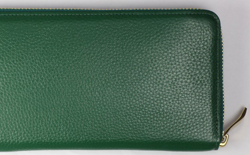 豊岡工房 コインが分けられる牛革長財布（4193）グリーン / 長財布 大きく開く 中身が見やすい ４つに仕切られた小銭入れ 柔らかい シュリンク牛革 メンズ レディース 財布 さいふ サイフ 国産 日本製 小田清株式会社