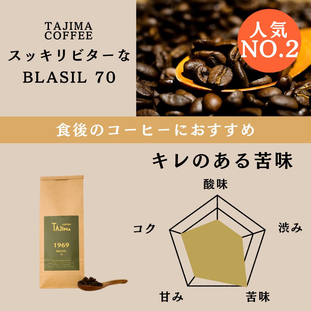 TAJIMA COFFEE 2種のブレンドコーヒーセット(200g×2) / 自家焙煎珈琲 コーヒー 珈琲 老舗 喫茶店の味 ブレンド / 粉  中挽き BRASIL70