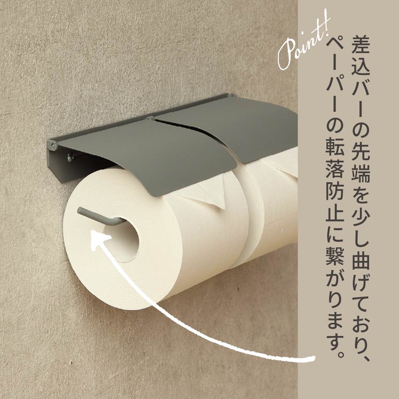 アイアントイレットペーパーホルダー Toby トビー ダブル【ライトグレー】《 トイレットペーパーホルダー ペーパーホルダー コンパクトサイズ 壁付けタイプ 》【2501N16705】