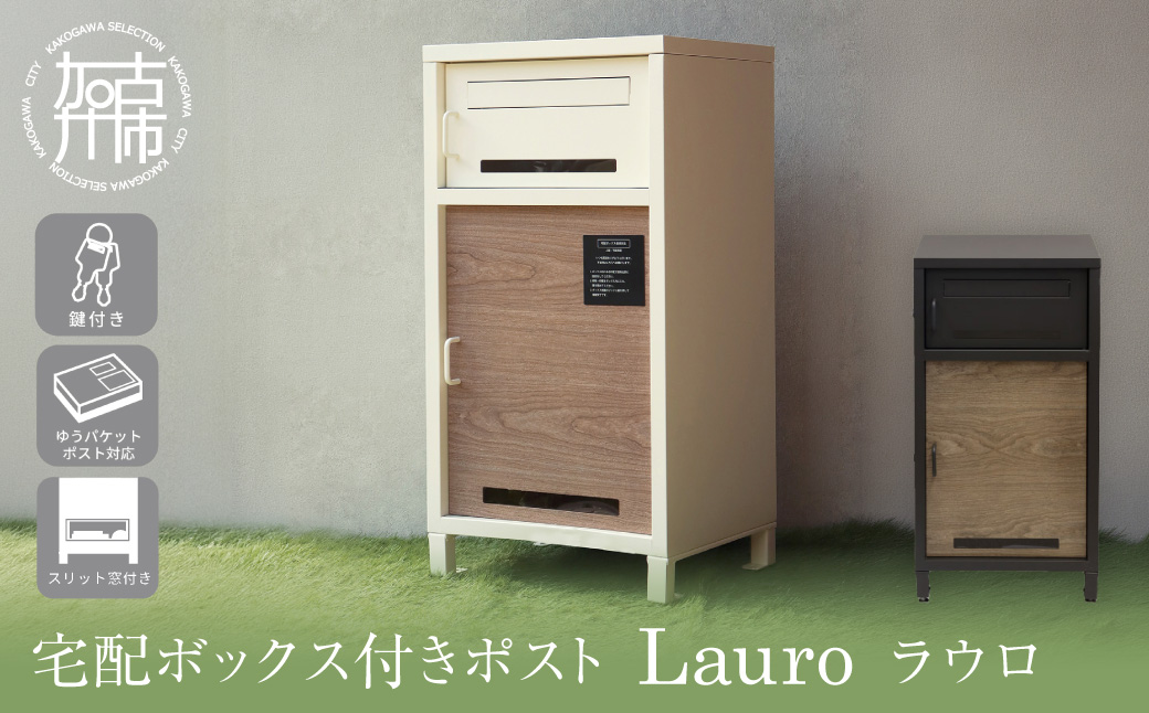 宅配ボックス付ポスト Lauro ラウロ【ディムグレー 】《 宅配ボックス 宅配ボックス付ポスト ポスト 置き型ポスト コンパクトサイズ 》【2509N16712_01】