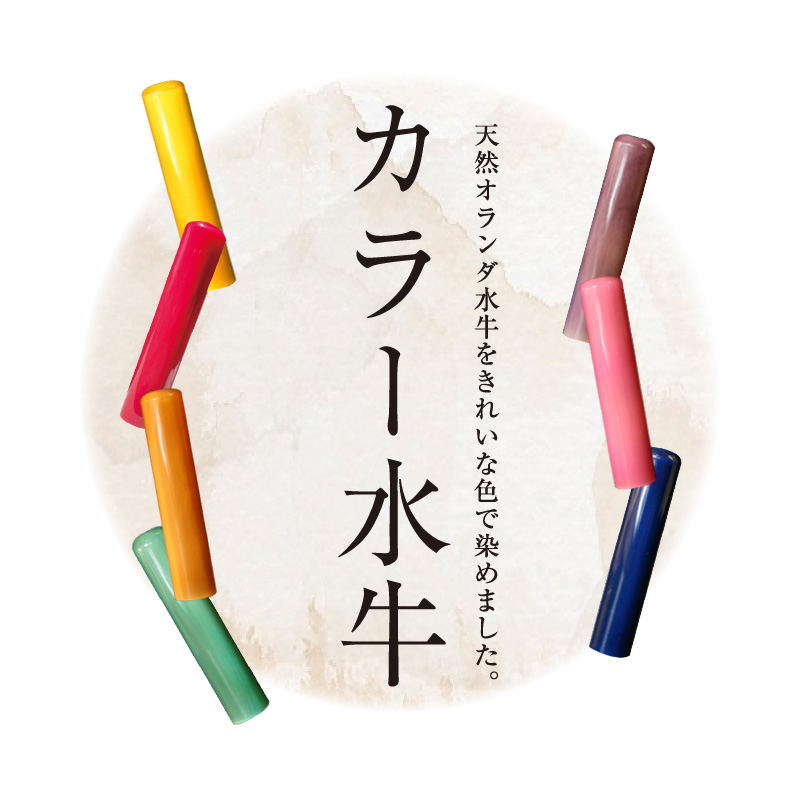 カラー水牛印【天然オランダ水牛】(バイオレット)13.5mm【2407S09805】