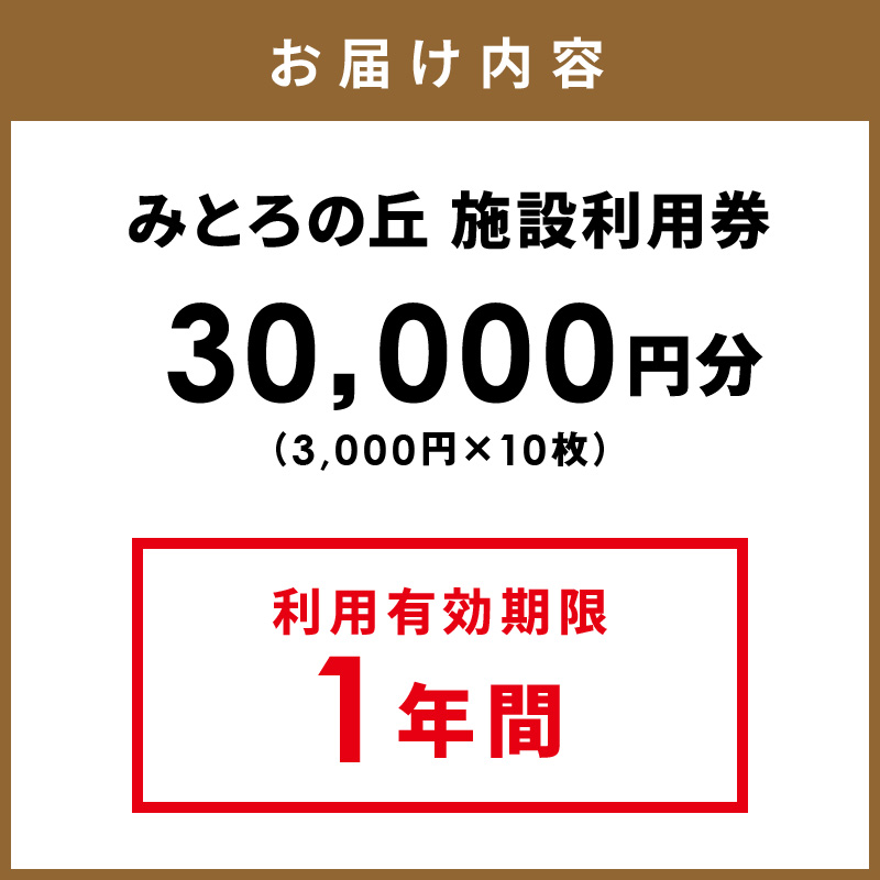 遊んで、食べて、泊まれる！「みとろの丘」ふるさと納税限定利用券(3000円×10枚)《 体験 自然 宿泊券 チケット クーポン 》【2412L14802】