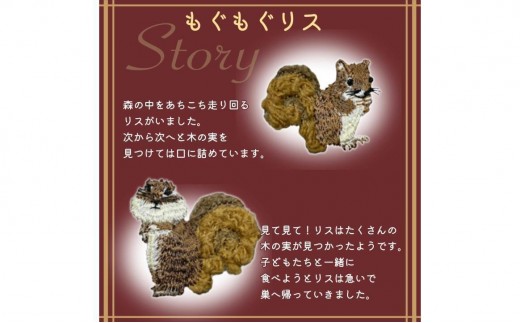 おはなし靴下 ギフトボックス リス レディース ネイビー