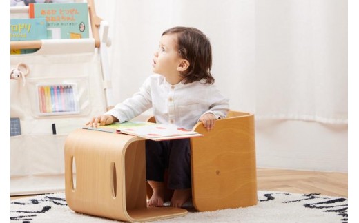 HOPPL（ホップル）　コロコロチェア チェアパッド付き （コロコロチェア：アイボリー チェアパッド：ミルクティー）