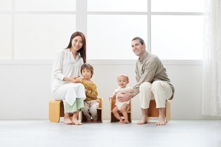 HOPPL（ホップル）　コロコロチェア チェアパッド付き （コロコロチェア：ナチュラル チェアパッド：コペンブルー）