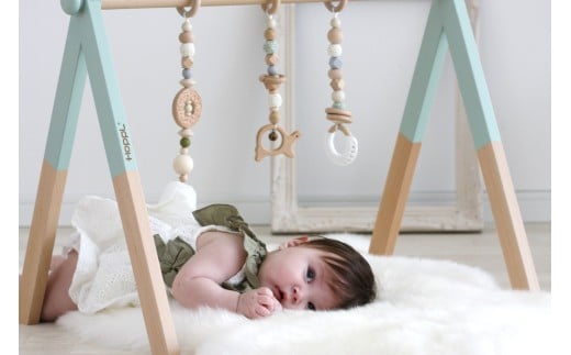 HOPPL（ホップル）　【アウトレット品】ベビージムセット（ホワイト）・ハンギングトイ（ピンク）　