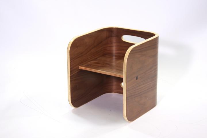 HOPPL（ホップル）　コロコロチェア チェアパッド付き （コロコロチェア：ブラックウォールナット チェアパッド：オリーブ）