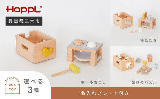 HOPPL（ホップル） スタッキングボックストイ あひる（ボール落とし） メッセージプレートC