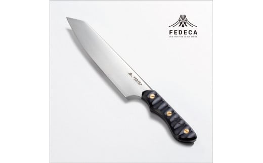 【FEDECA】三徳包丁 大 リップルブラック 001034
