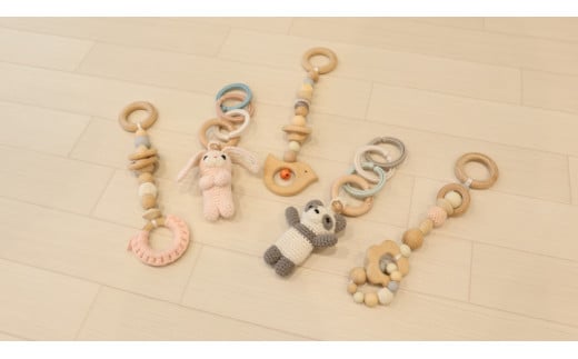 HOPPL（ホップル） amimals ベビージムセット ホワイト／マスコット