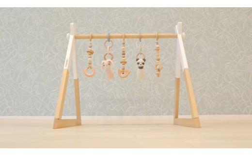 HOPPL（ホップル） amimals ベビージムセット ホワイト／ラトル