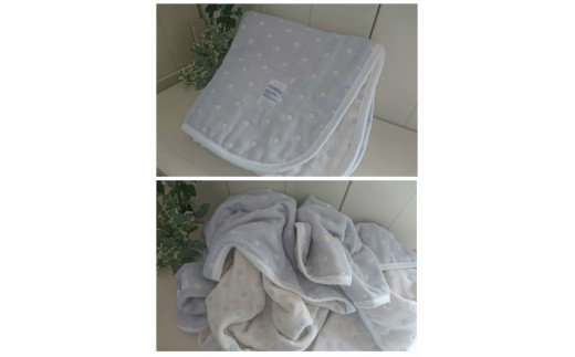 ハンドメイドのガーゼシングルハーフブランケットとハンカチ（シンプル）