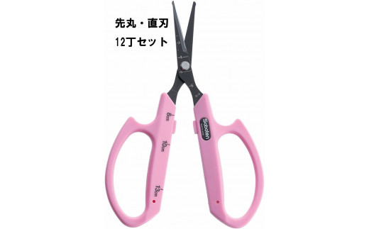ぶどうお手入れ鋏先丸直刃12丁セット