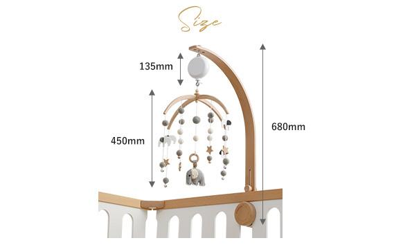 HOPPL（ホップル）ベビーメリーセット（おはな・ナチュラル）+オルゴール 名入れプレート付き