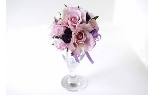 フラワーアレンジメントブーケ モーブピンク