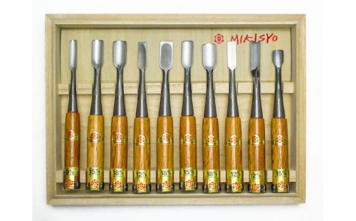 木彫たたきのみ　１０本組セット　木箱入り