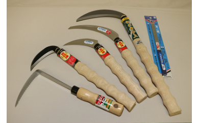 高級草刈鎌・鋸鎌・草削り・ダイヤ砥石の6点セット